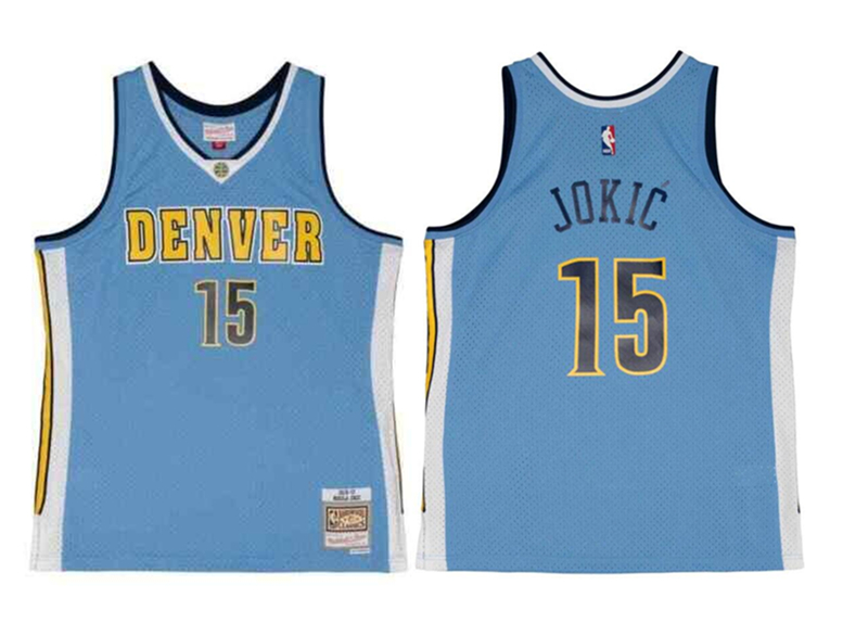 Men's Denver Nuggets #15 Nikola Jokic Blue 2016-17 Mitchell & Ness Swingman Stitched Jersey Men's Denver Nuggets #15 Nikola Jokic Blue 2016-17 Mitchell & Ness Swingman Stitched Jersey